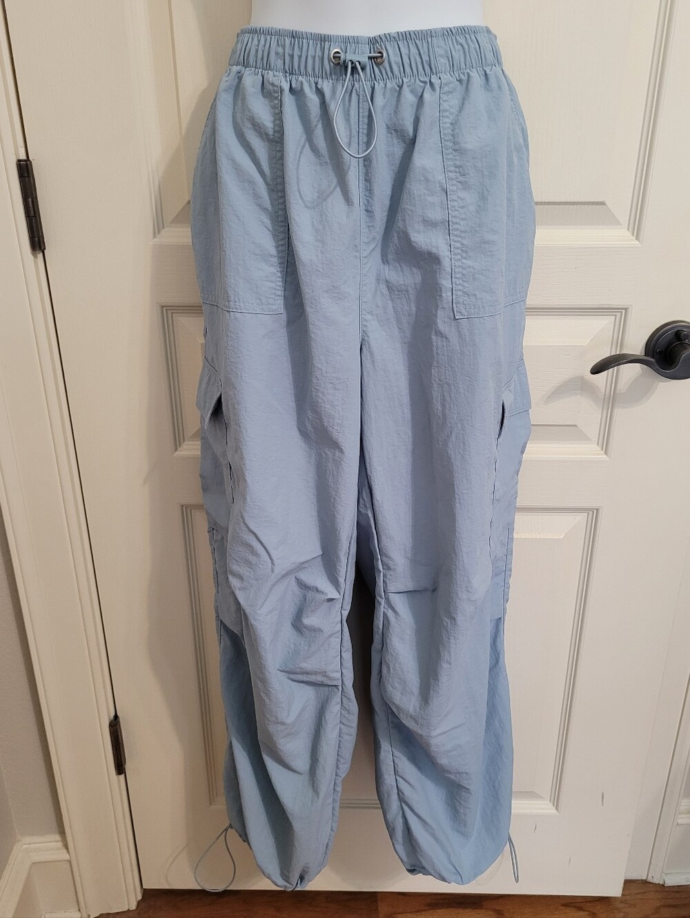 💰 (3 For $15) No Boundaries Cargo Utility Parachute Pants - Sz L/XL, Blue, GUC
